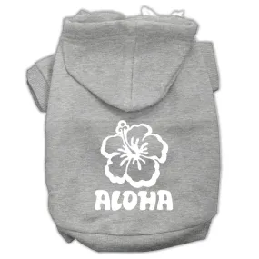 Aloha Flower Screen Print Pet Hoodies Grey Size Xs (8)