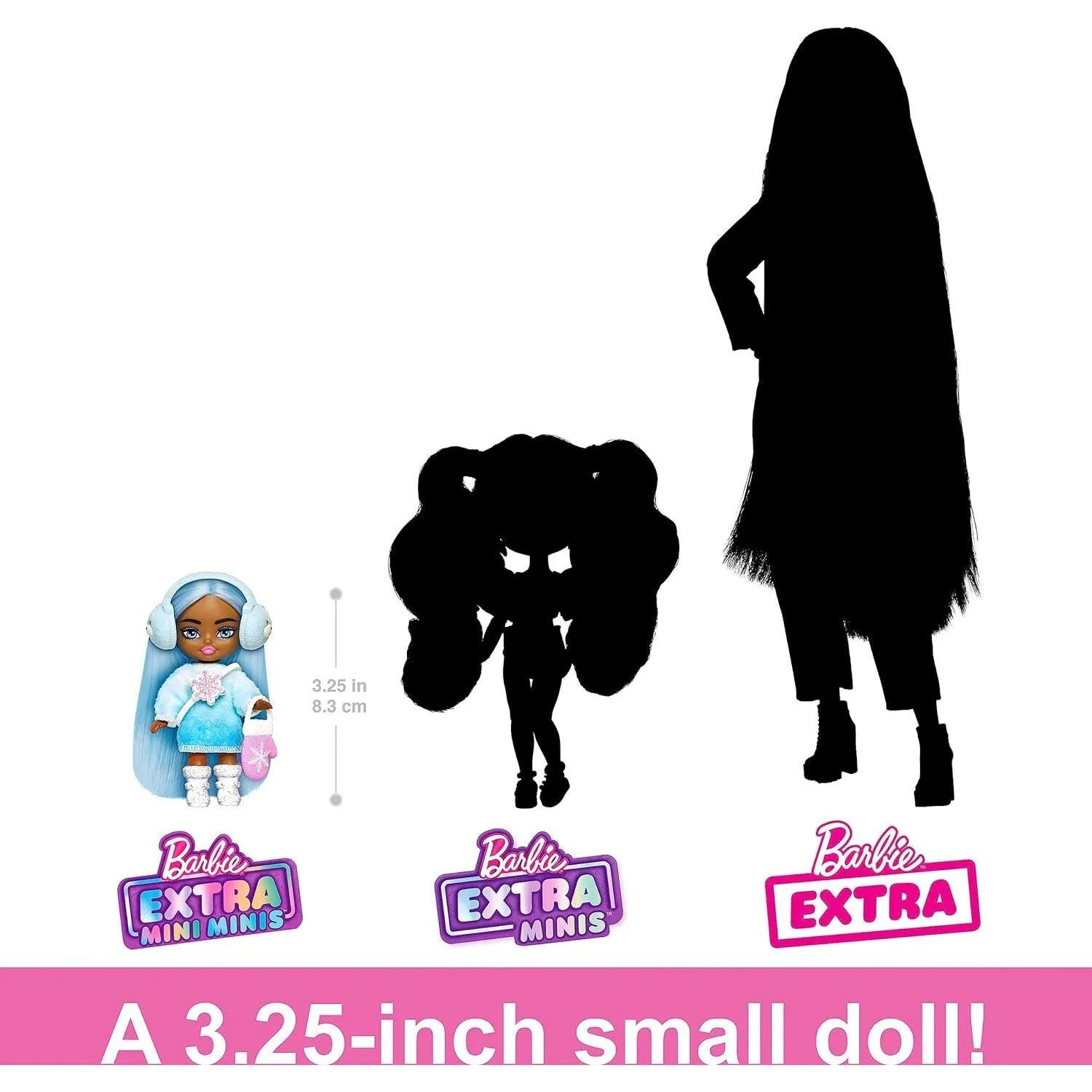Barbie Extra Mini Minis Travel Doll with Winter Fashion and Accessories, Barbie Extra Fly Small Doll