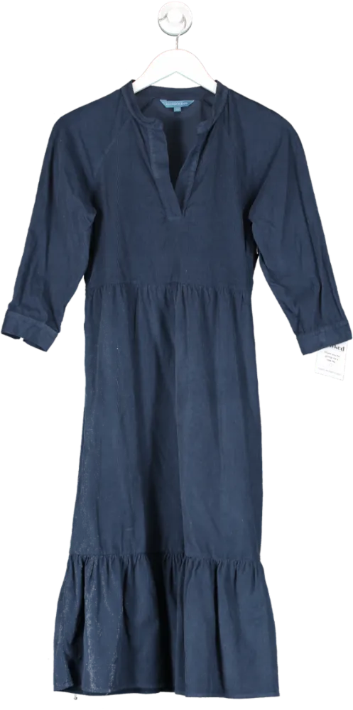 Beaufort & Blake Blue Falkirk Cord Dress UK XS