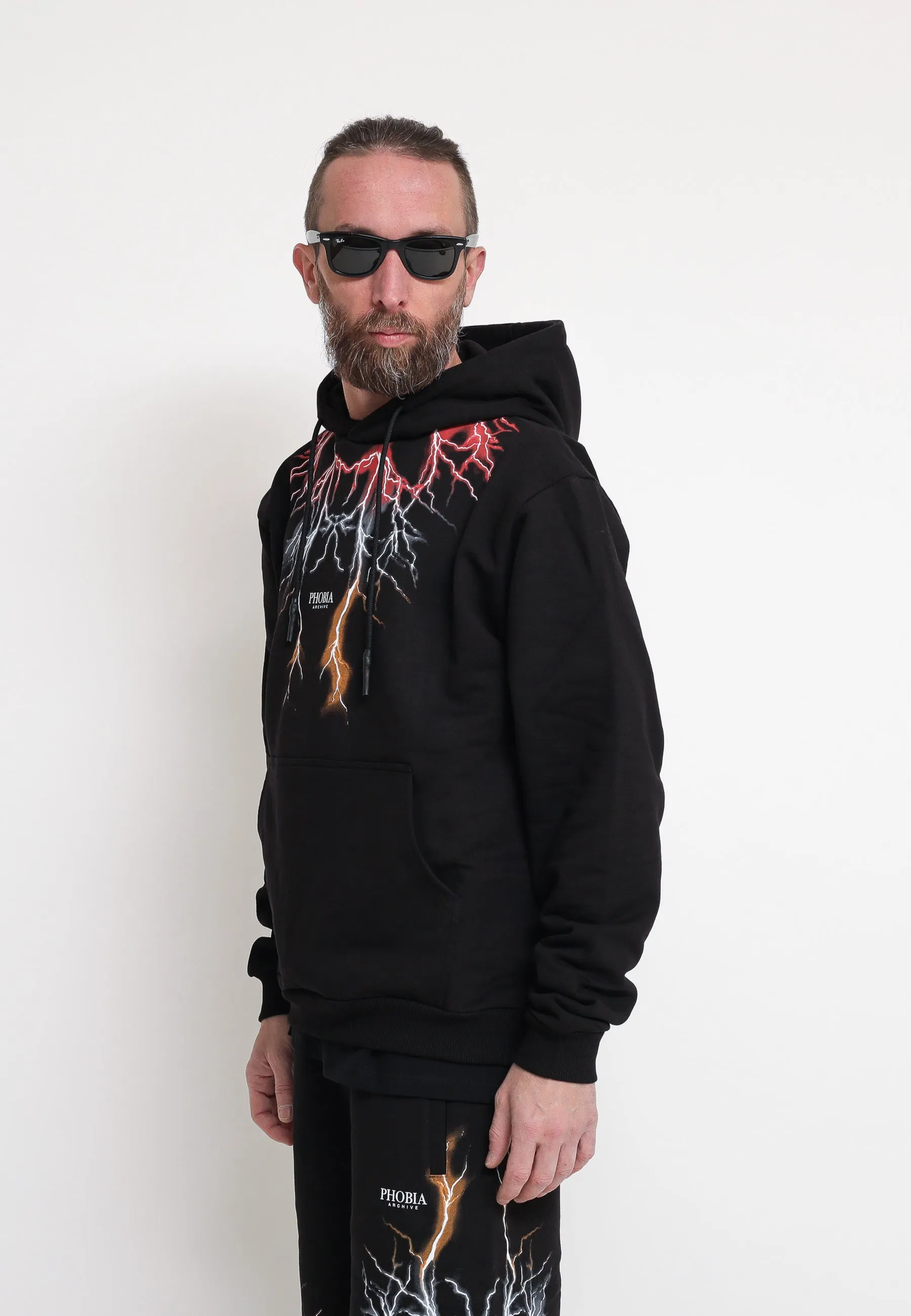 Black Hoodie Whit Red Grey Orange Lightning