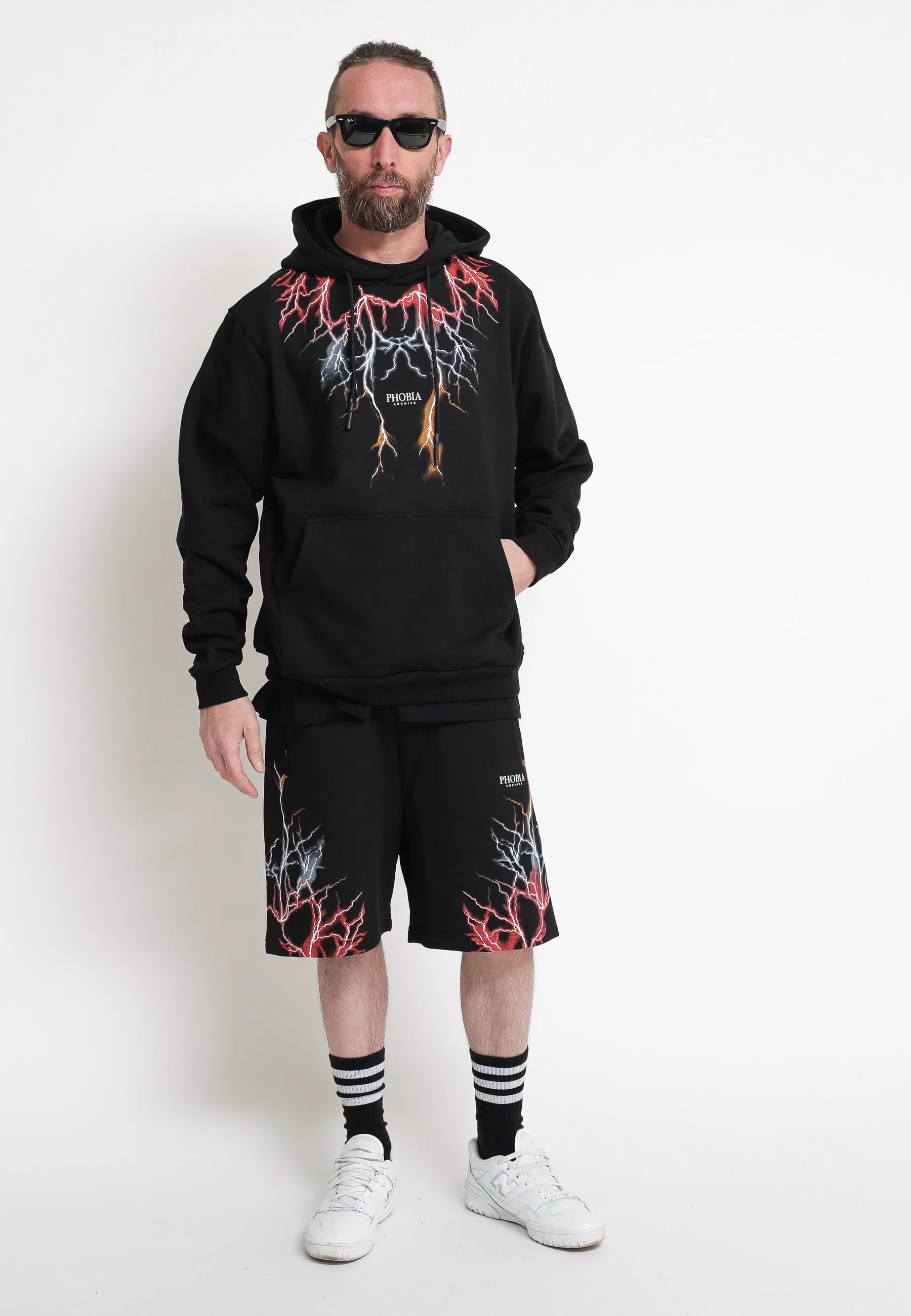 Black Hoodie Whit Red Grey Orange Lightning