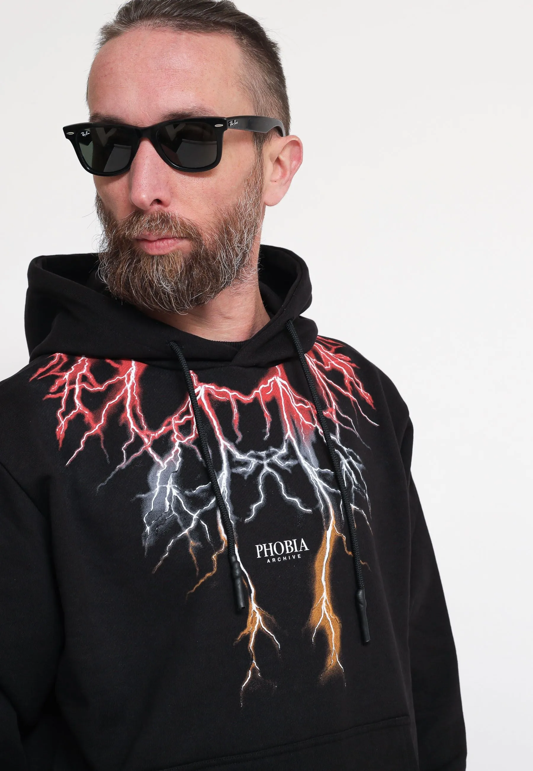 Black Hoodie Whit Red Grey Orange Lightning