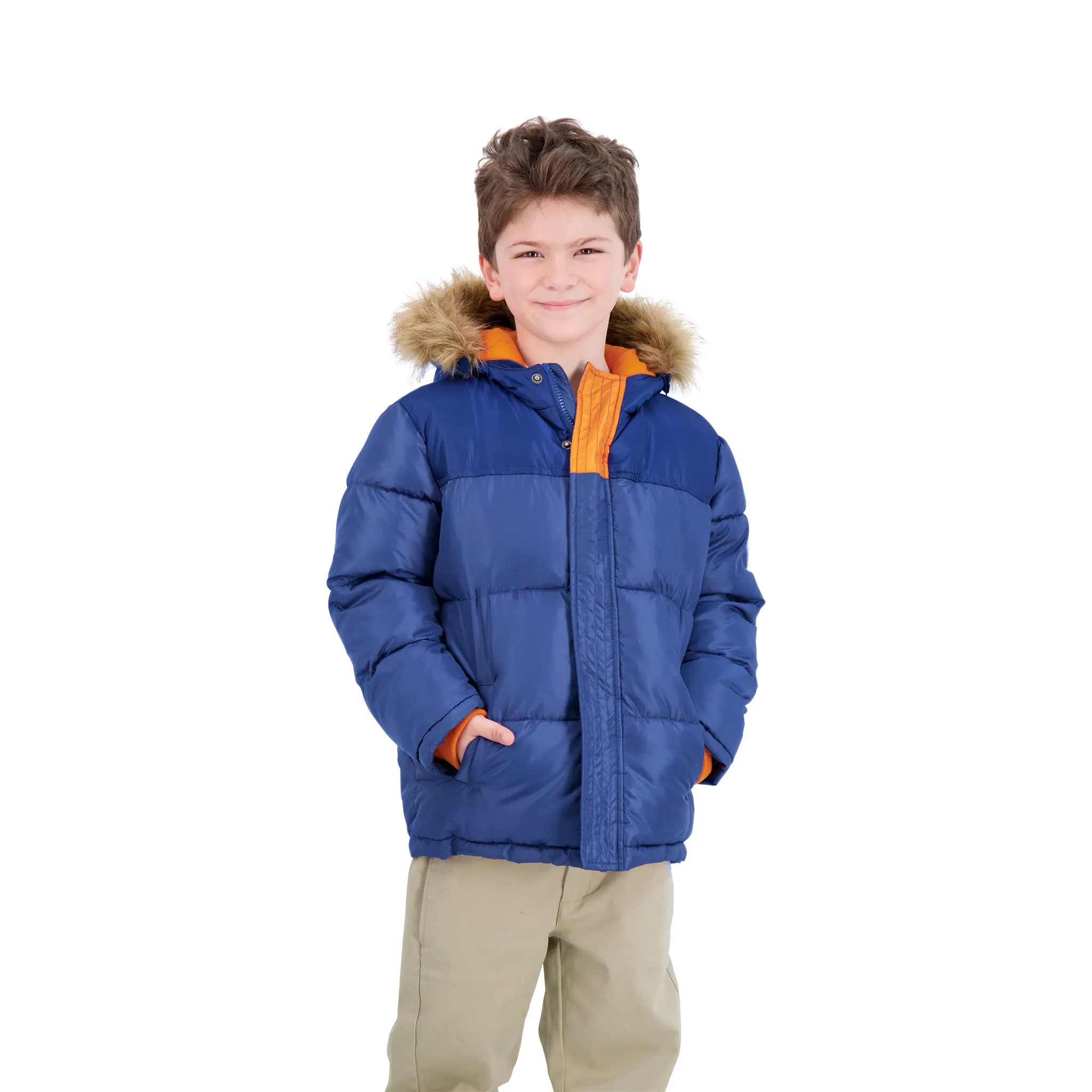 Boys Nordic Coat with Detachable Faux Hood