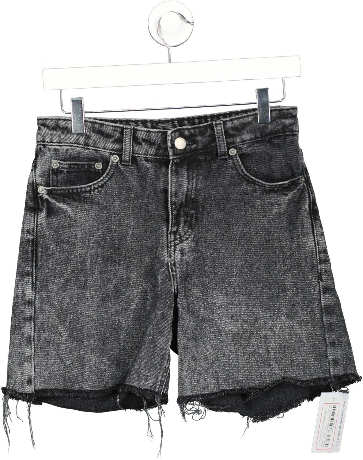 Dr Denim Nora Shorts With Raw Hem Black Wash W25