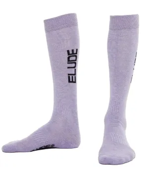 Elude Fire Merino Wool Ski Socks Mauve Sizes 4-11