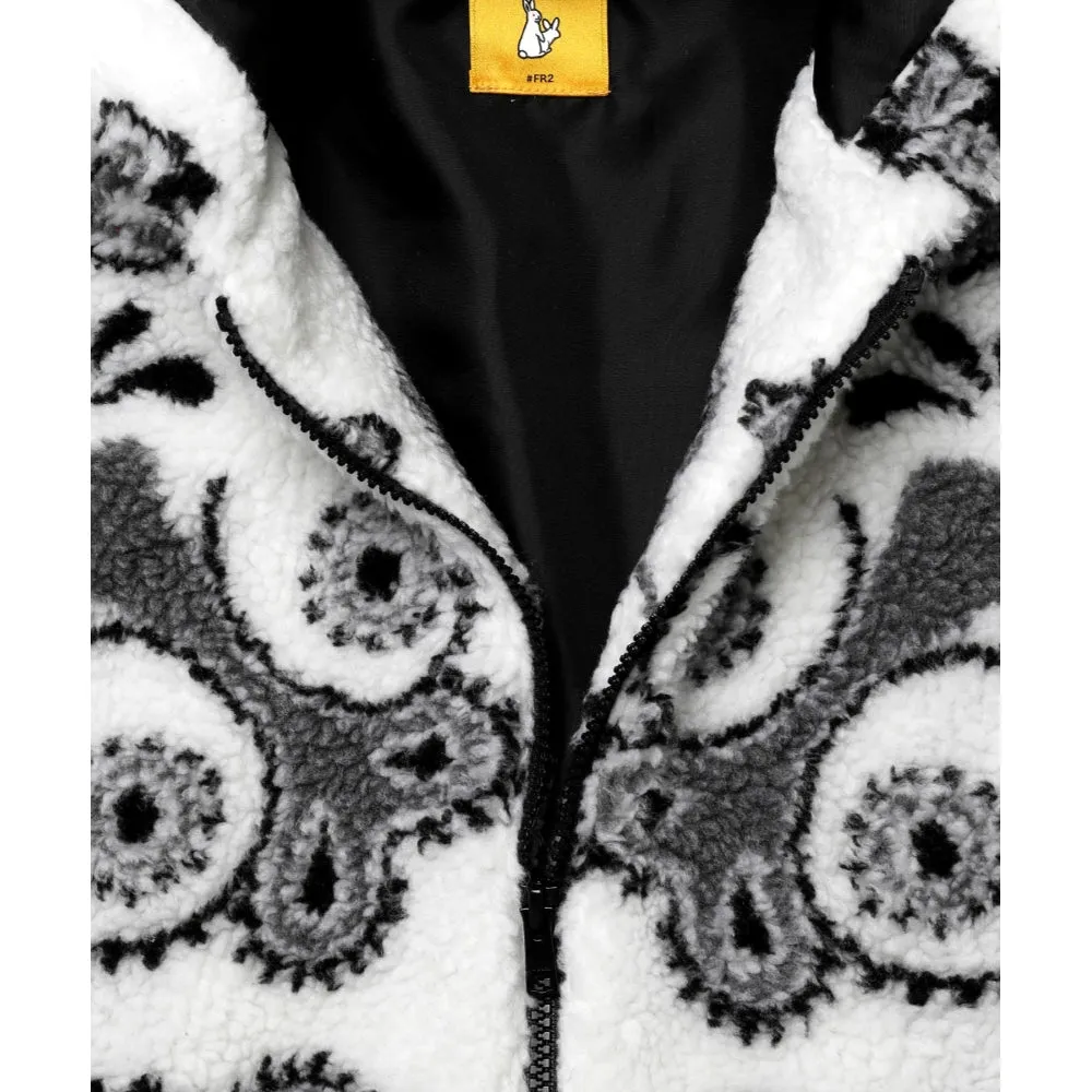 #FR2 PAISLEY FLEECE HOODIE-WHITE