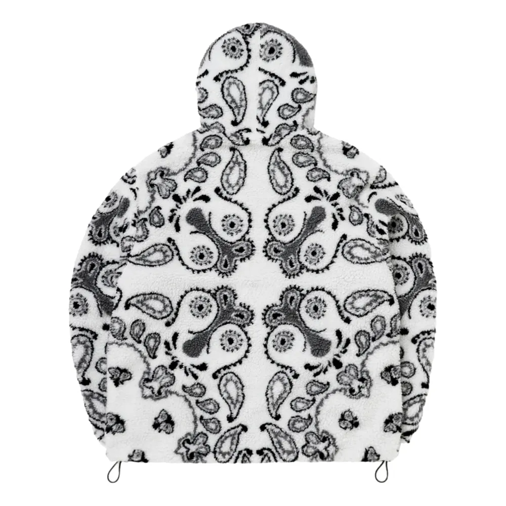 #FR2 PAISLEY FLEECE HOODIE-WHITE