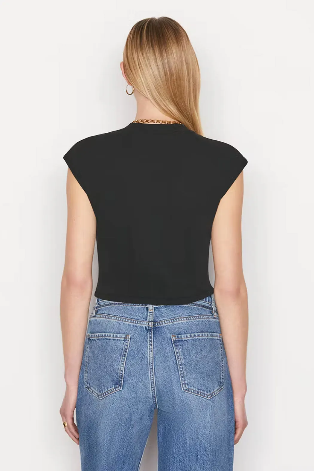 Frame - Cropped Mock Neck Top