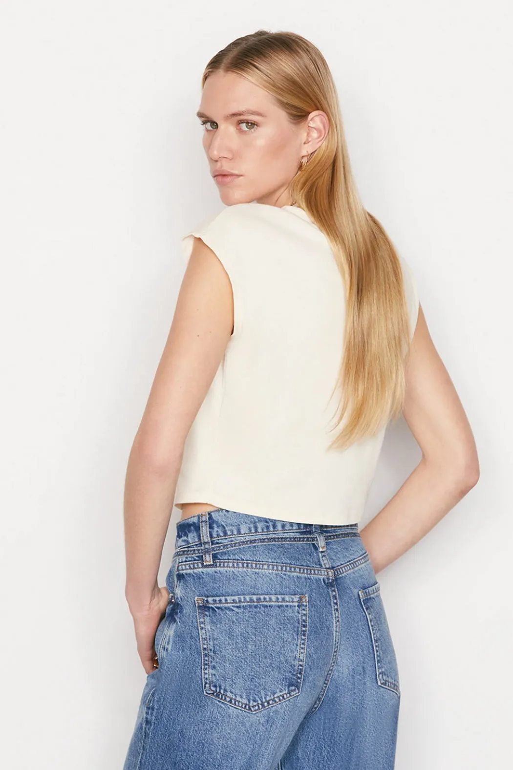 Frame - Cropped Mock Neck Top