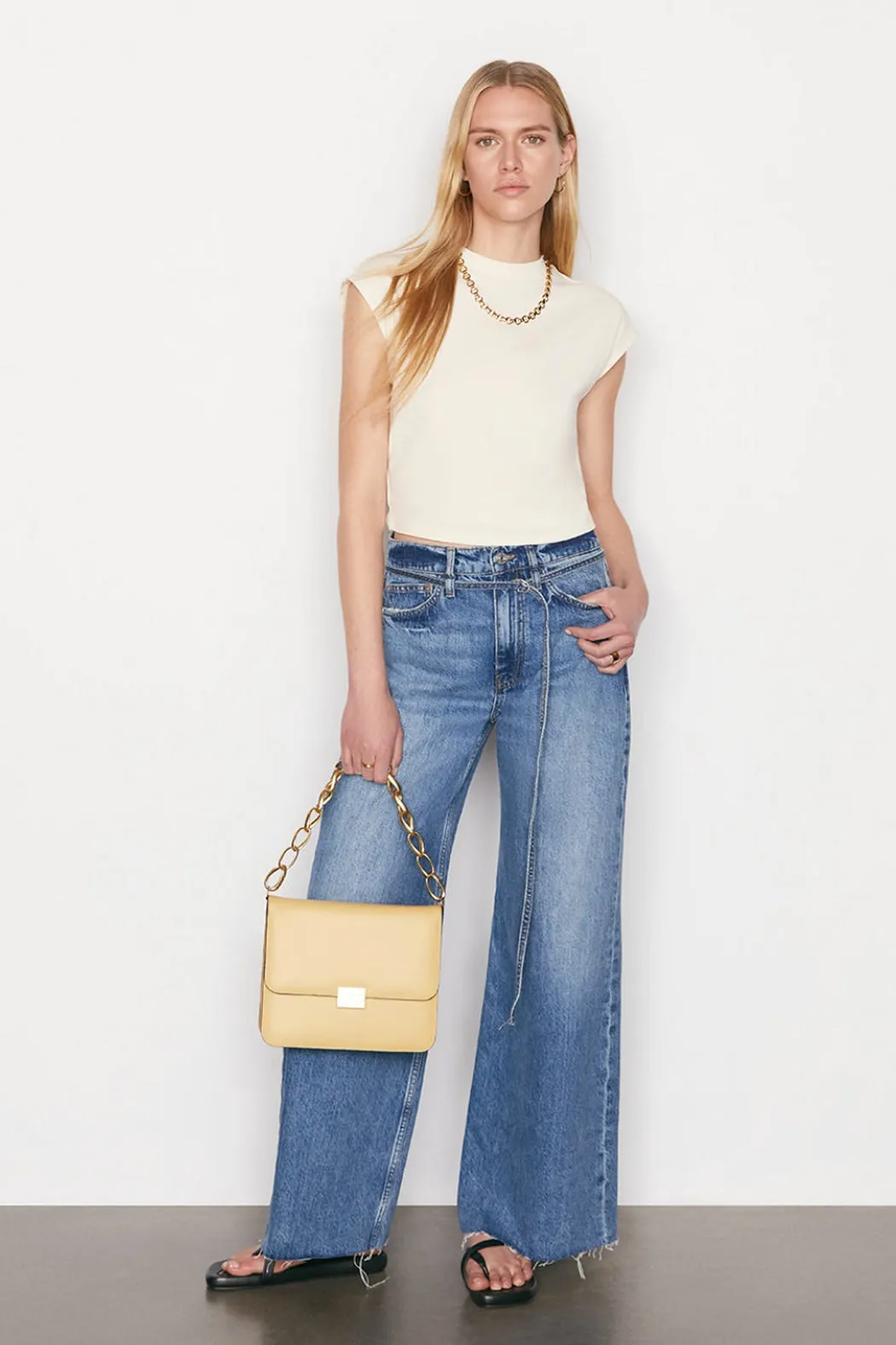 Frame - Cropped Mock Neck Top