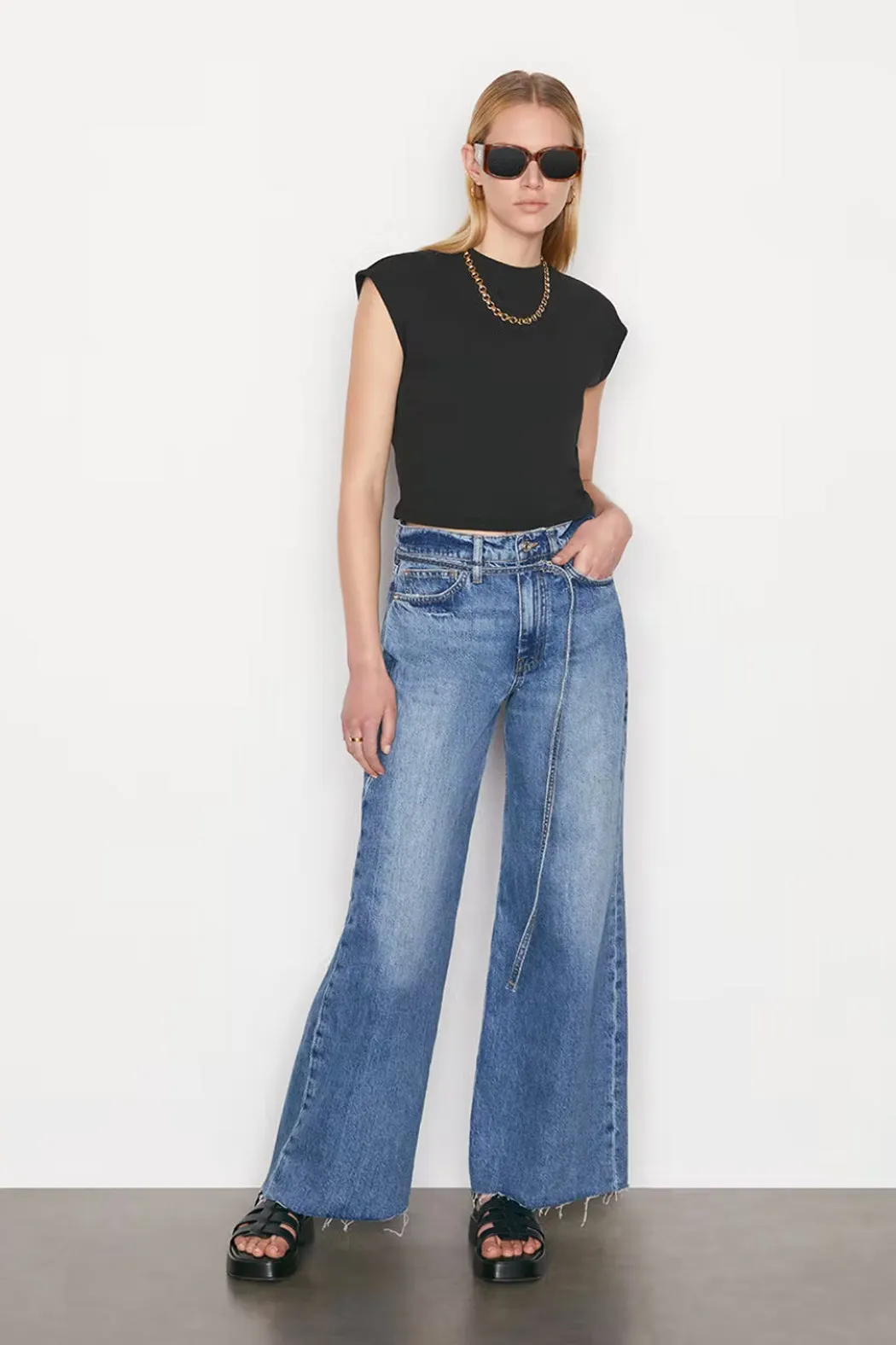 Frame - Cropped Mock Neck Top
