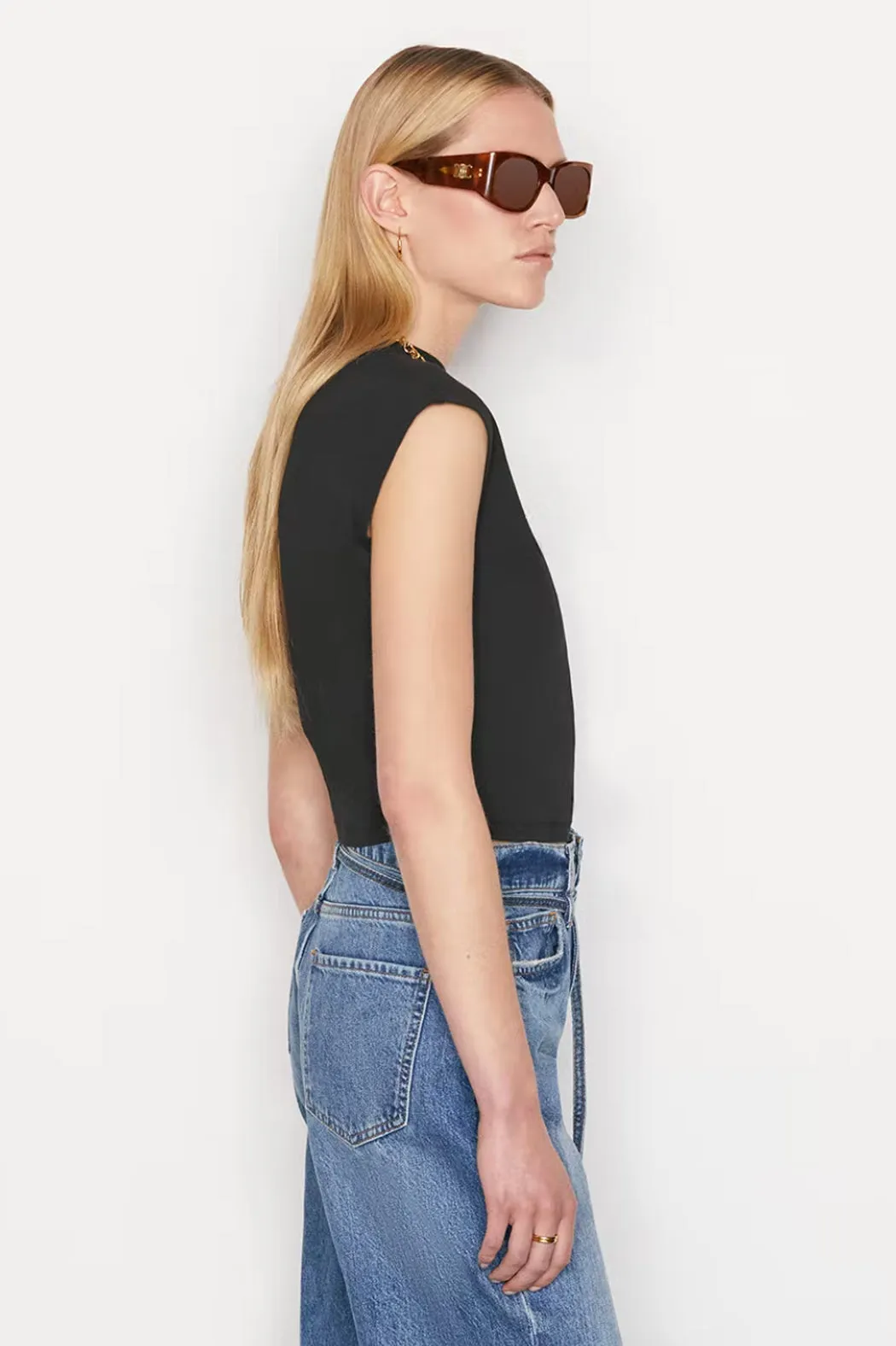 Frame - Cropped Mock Neck Top