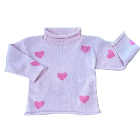 Hearts All-Over Rollneck Sweater