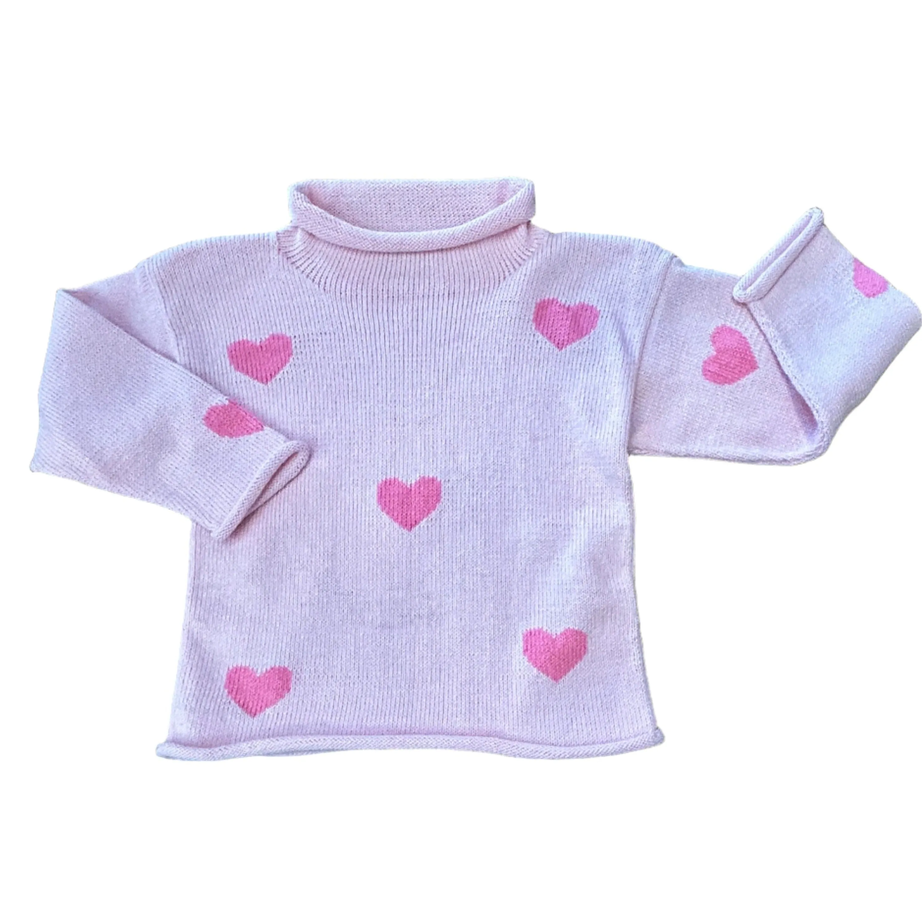 Hearts All-Over Rollneck Sweater