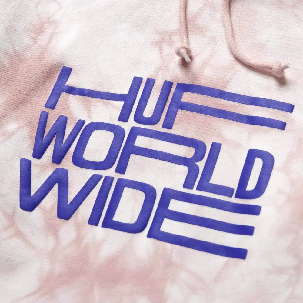 HUF BROADCAST TIEDYE P/O HOODIE-CORAL