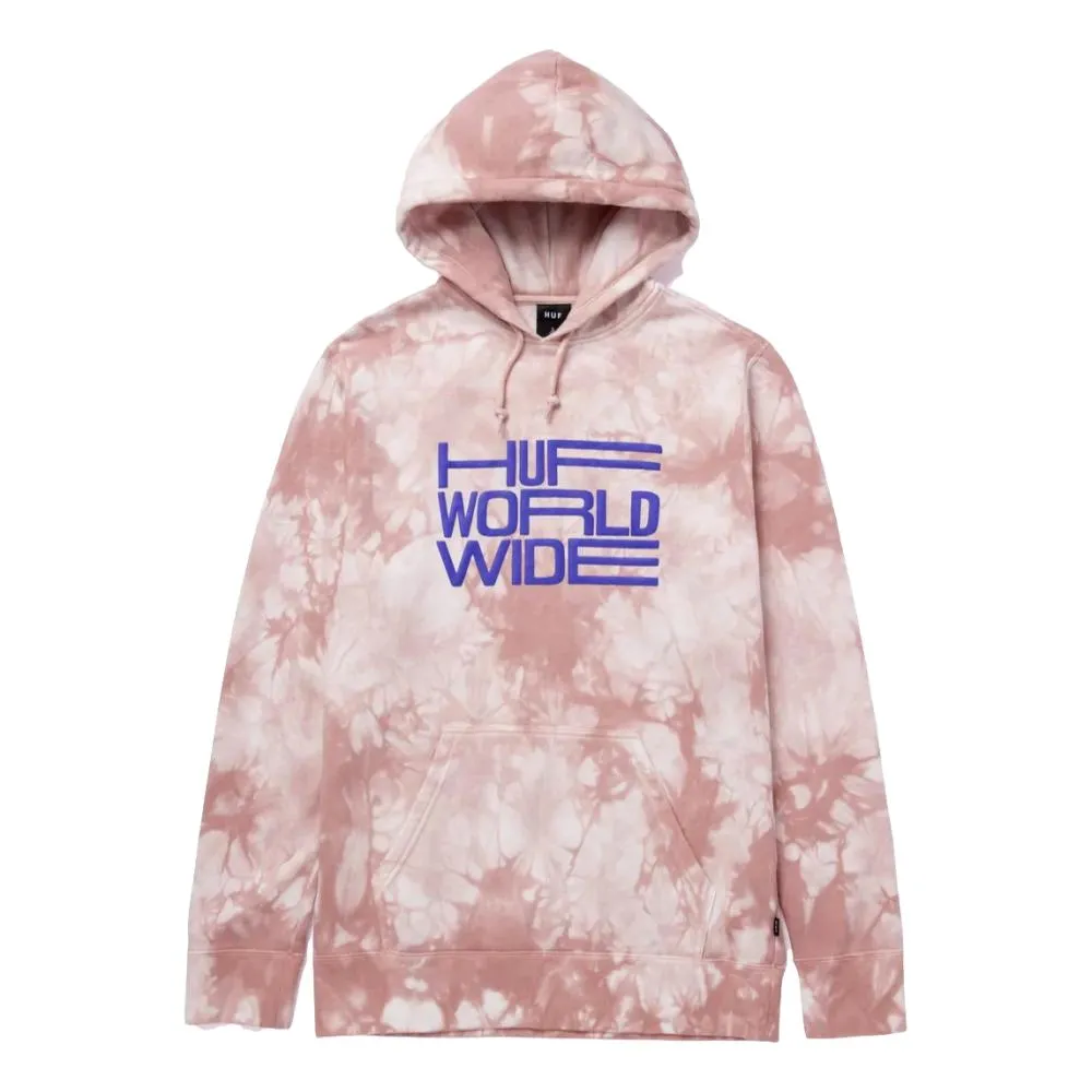HUF BROADCAST TIEDYE P/O HOODIE-CORAL