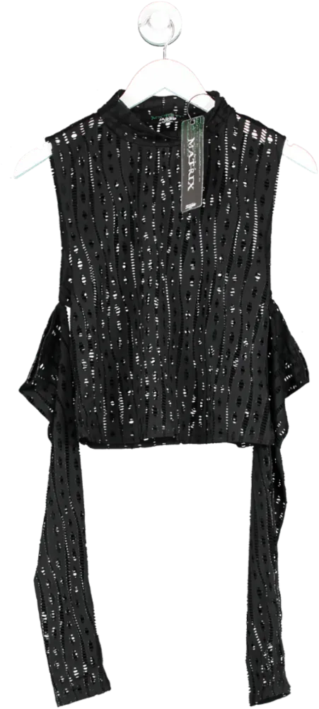 Jaded London Black Cut Out Jersey High Neck Top With Matching Sleeves BNWT UK 14