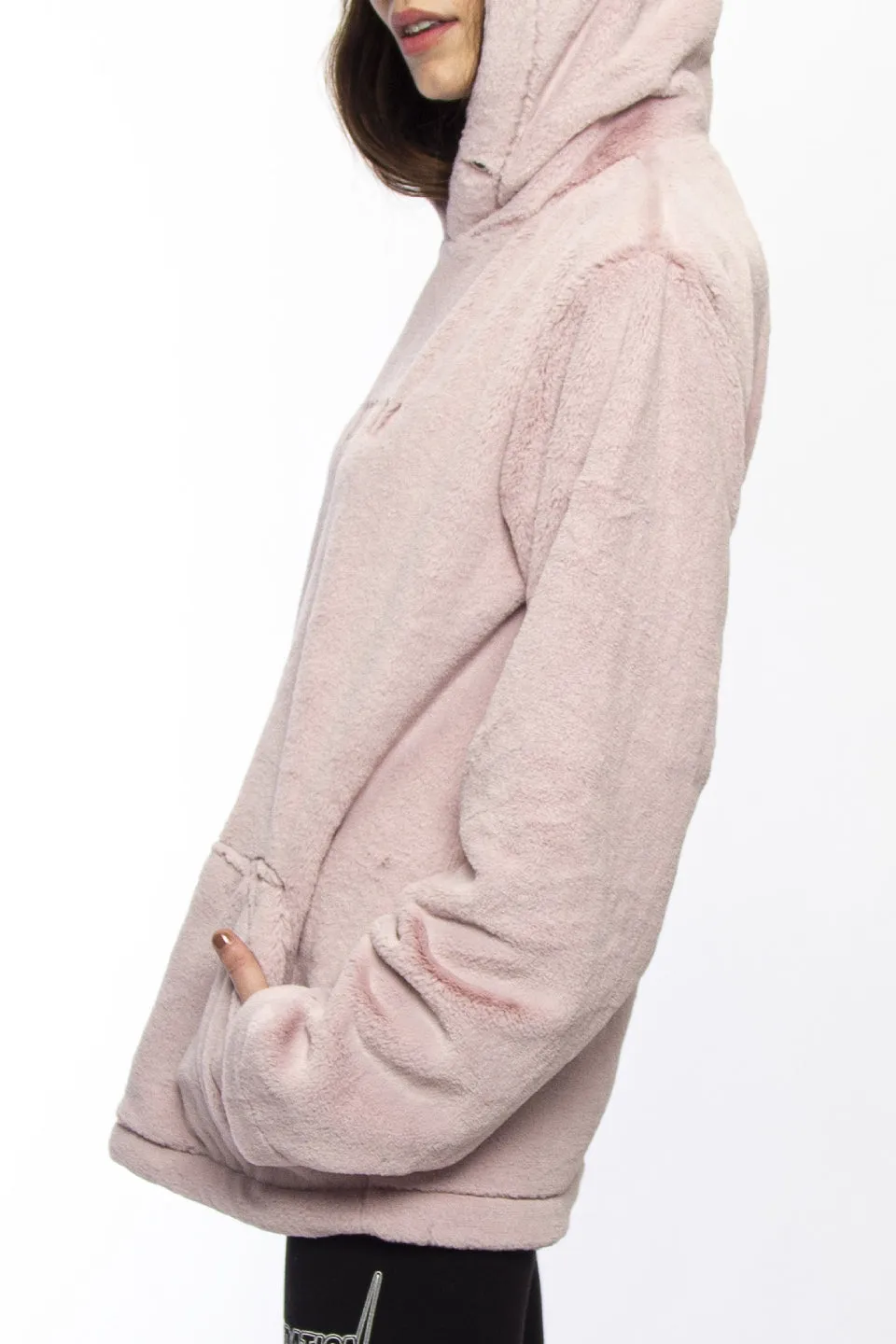 Okee Fluffy Hooded Rose Sweat