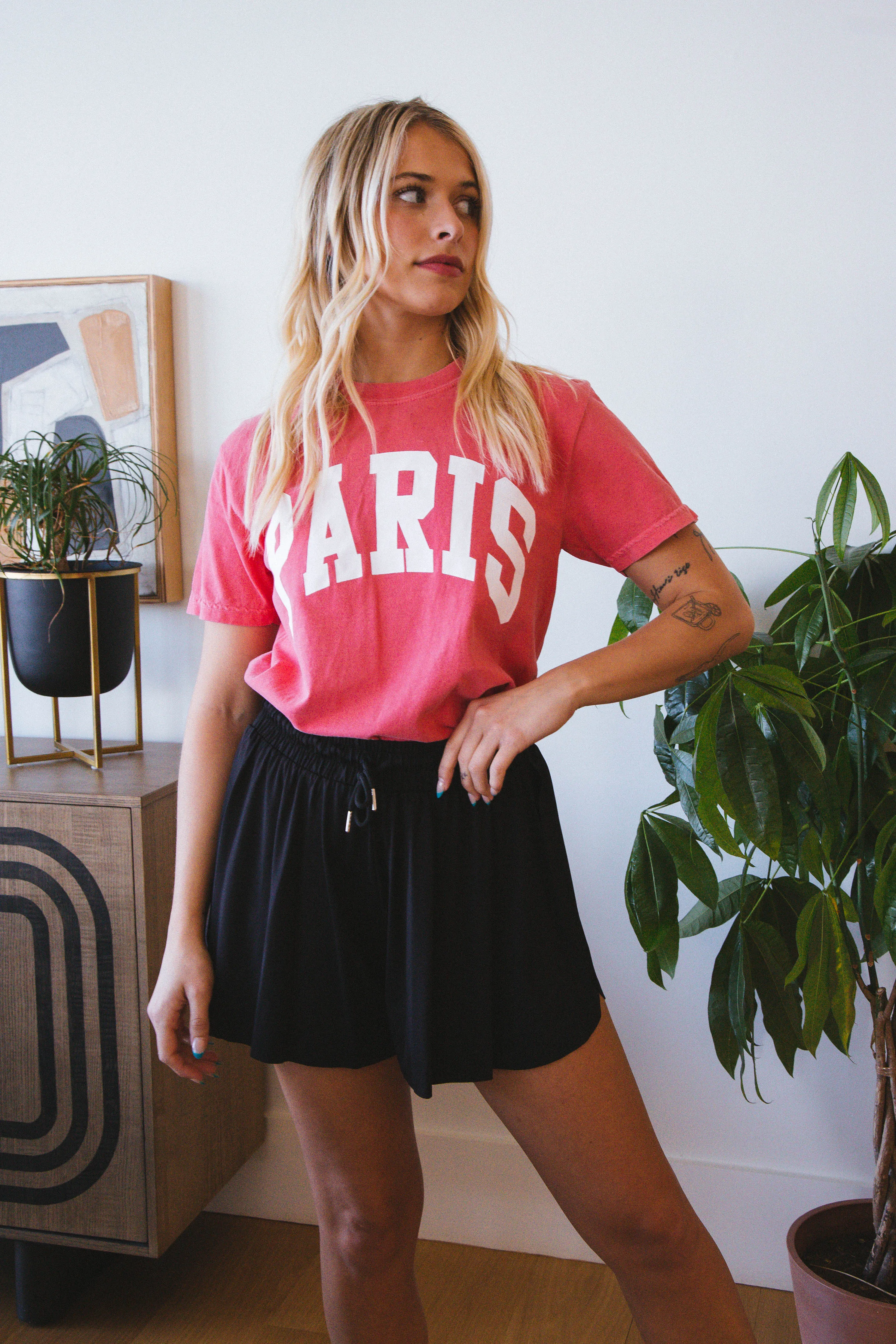 Paris Graphic Tee, Coral