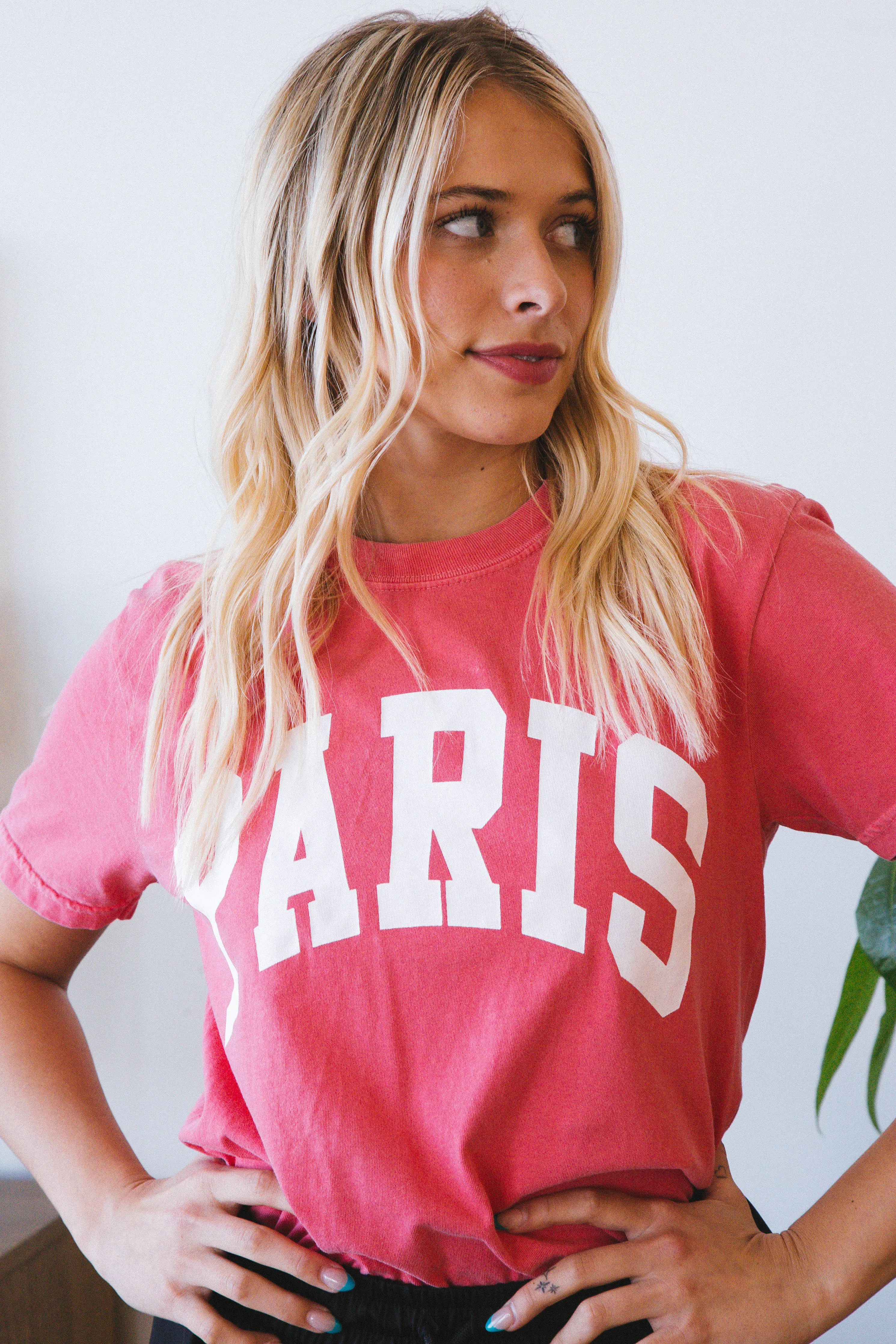 Paris Graphic Tee, Coral