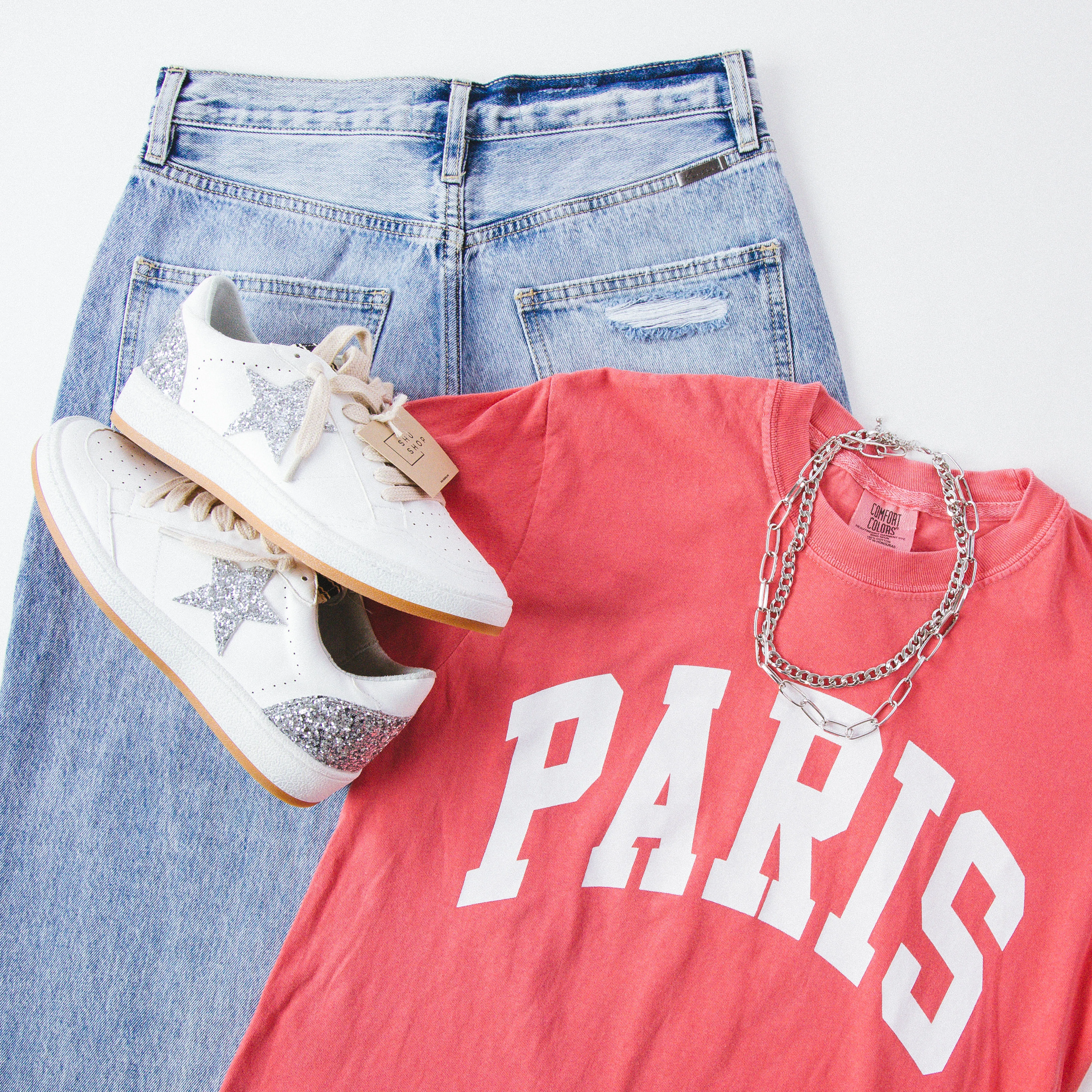 Paris Graphic Tee, Coral