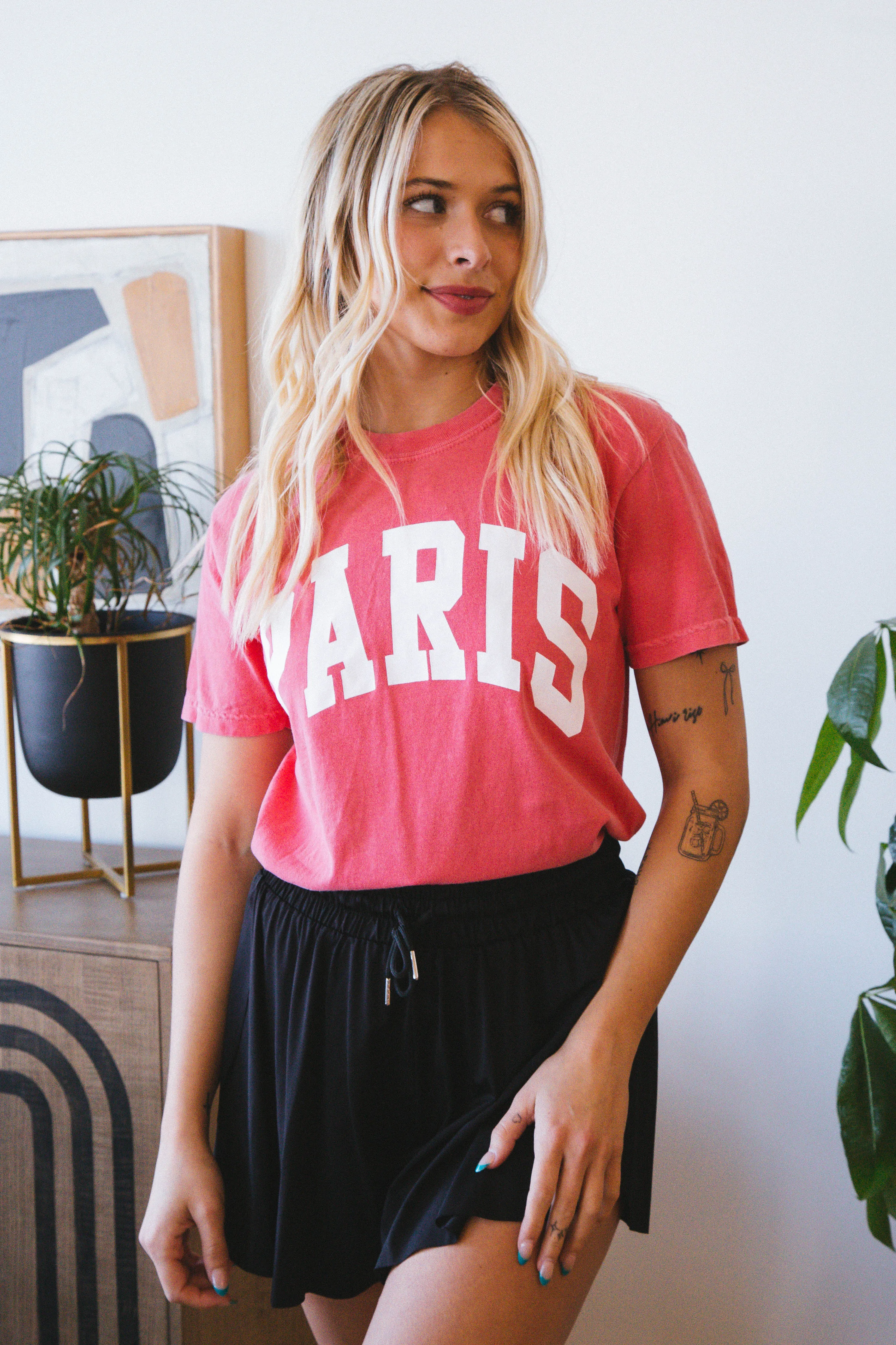 Paris Graphic Tee, Coral