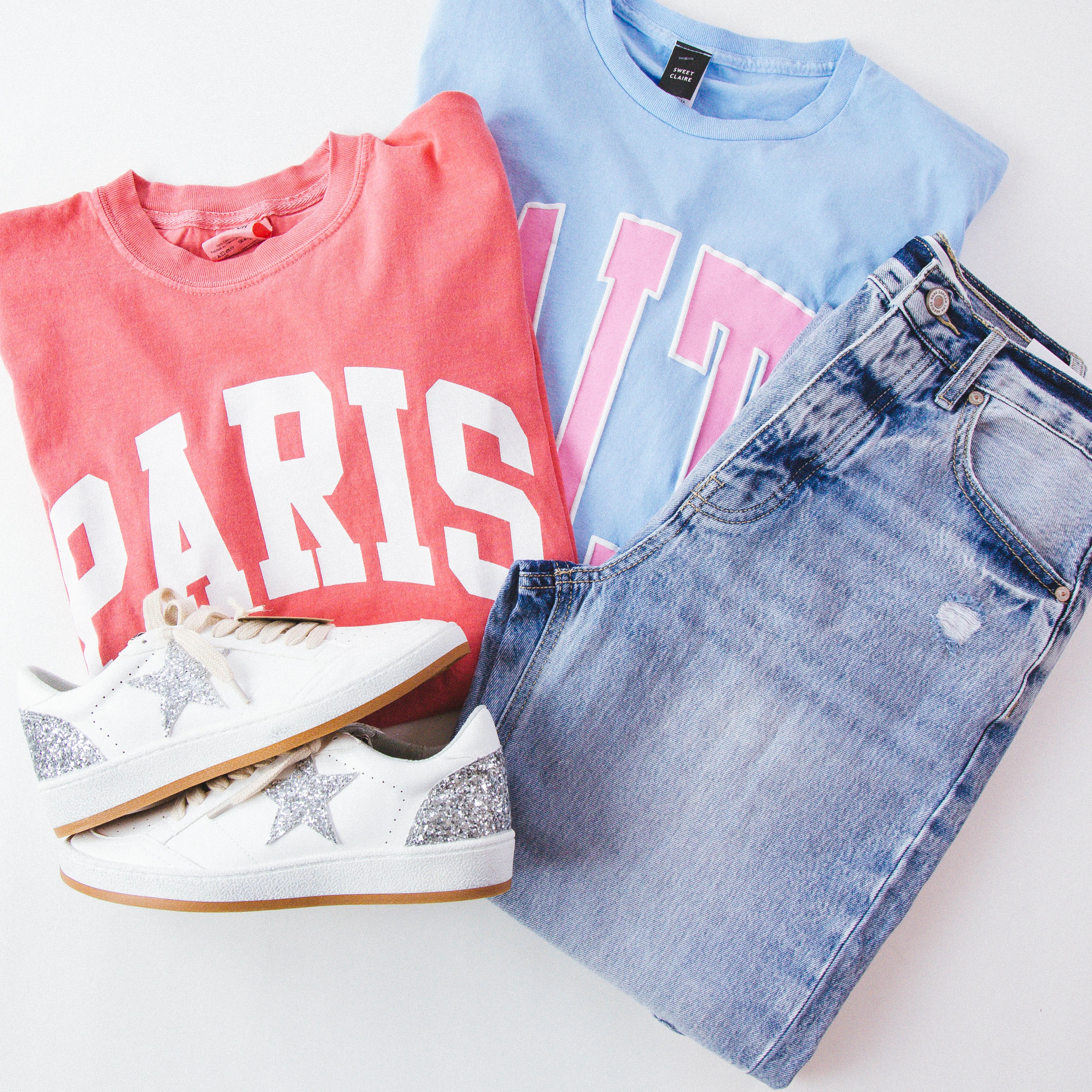 Paris Graphic Tee, Coral