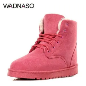 Suede Keep Warm Lace Up Ankle Flat Snow Casual Boots
