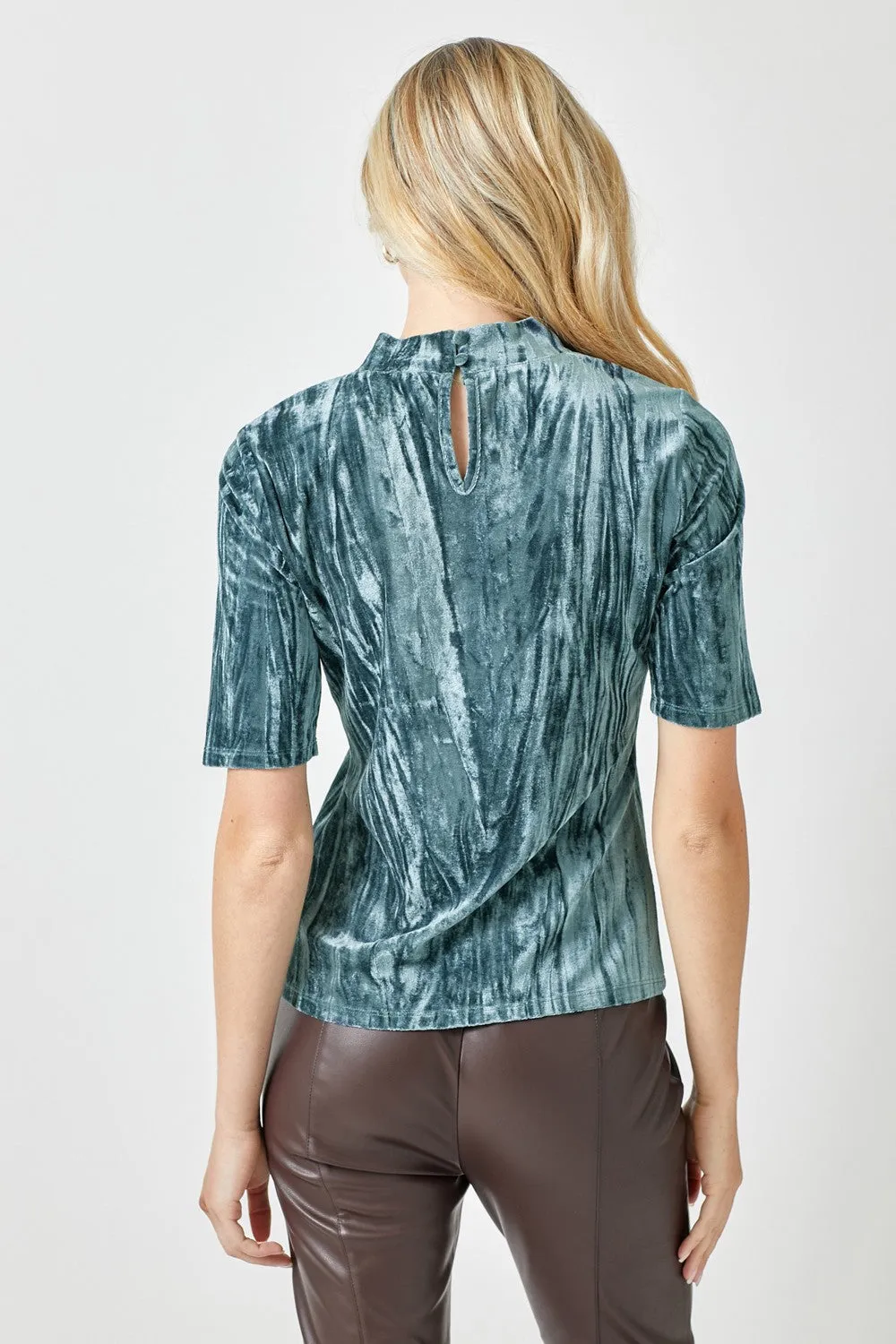 Velvet Mock Neck Top