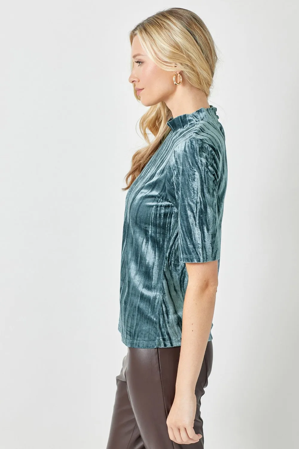 Velvet Mock Neck Top