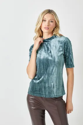 Velvet Mock Neck Top